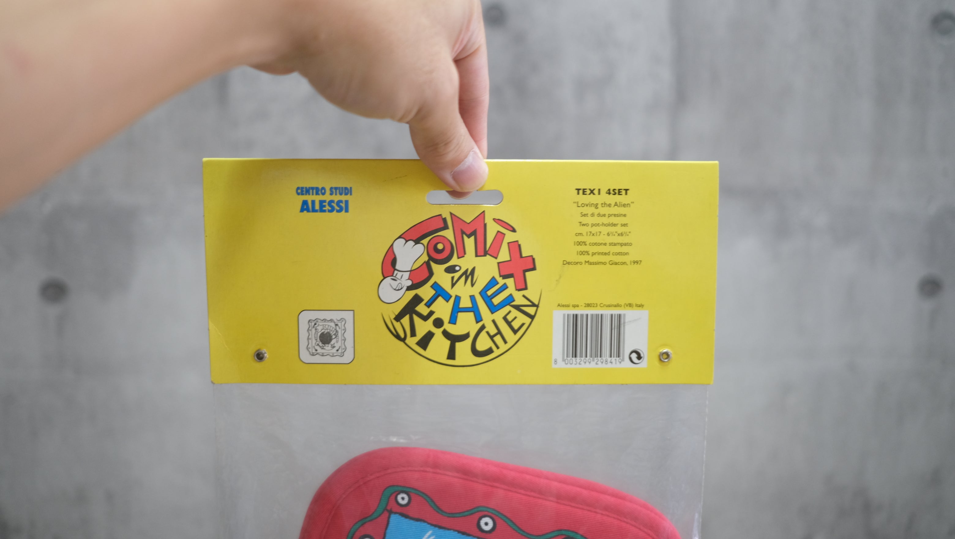 【希少・未使用】ALESSI アレッシィ TEXI 4 鍋敷き “LOVING THE ALIEN” マッシモ・ジャコン デザイン
