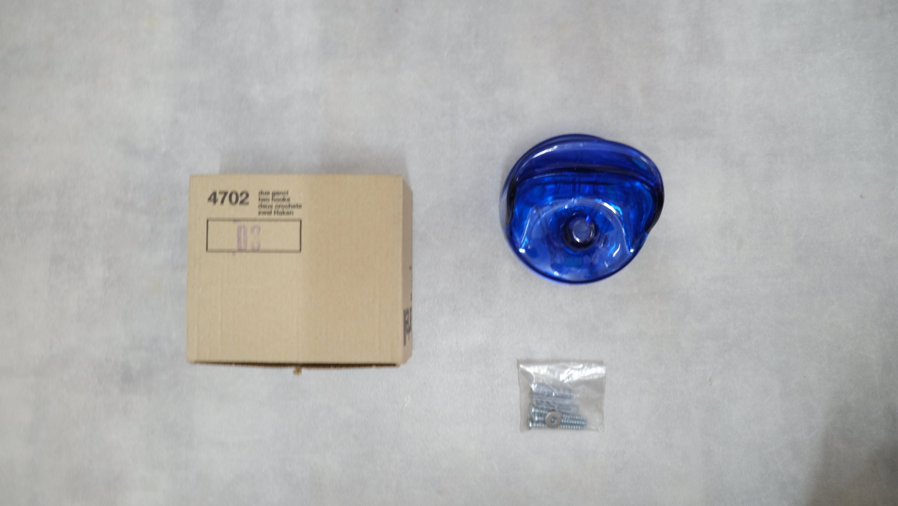 【未使用】Kartell ウォールフック クリアブルー|カルテル デザインフック コバルト透明色