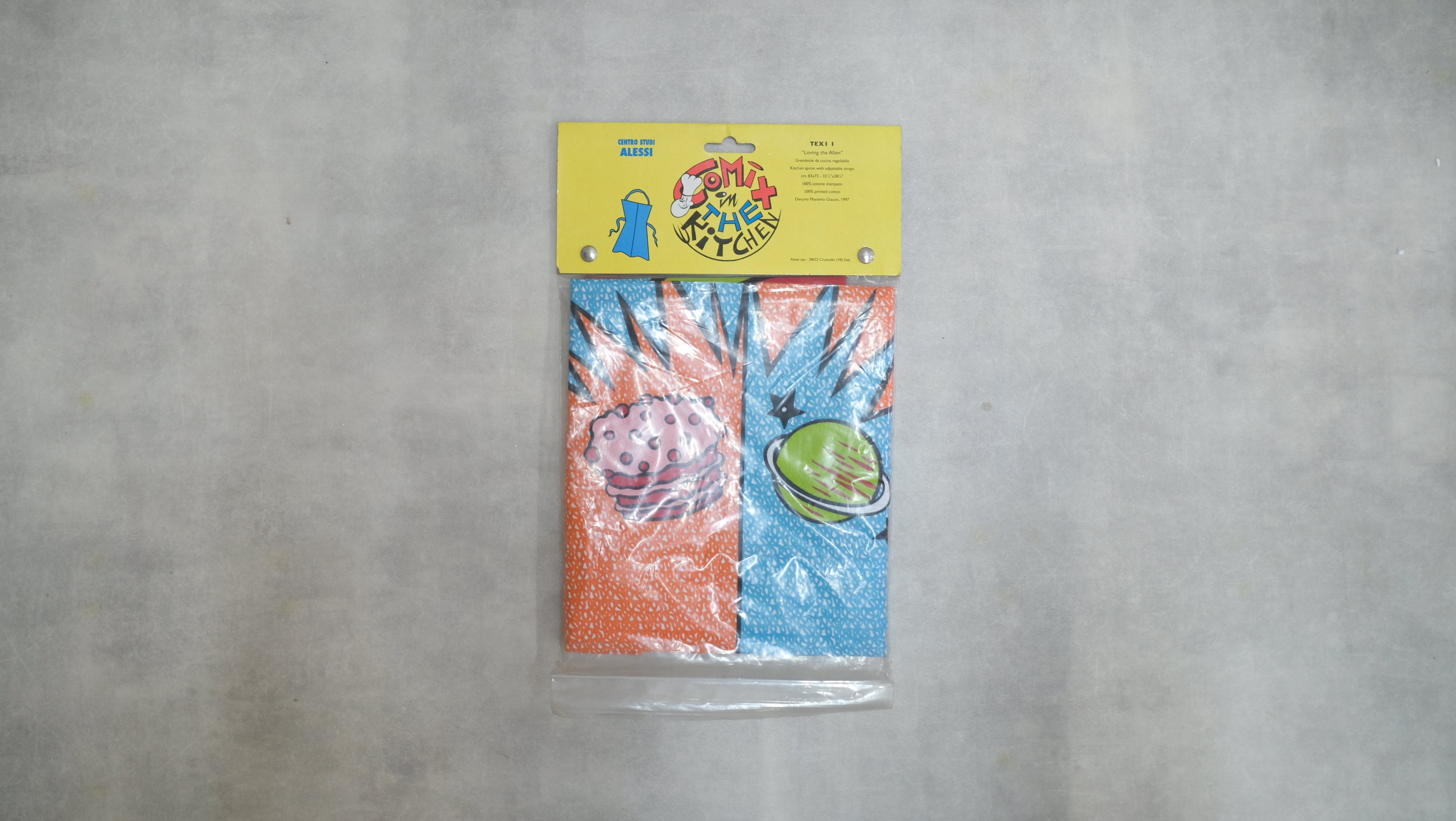 【希少・未使用】ALESSI アレッシィ TEXI 1 エプロン “LOVING THE ALIEN” マッシモ・ジャコン デザイン