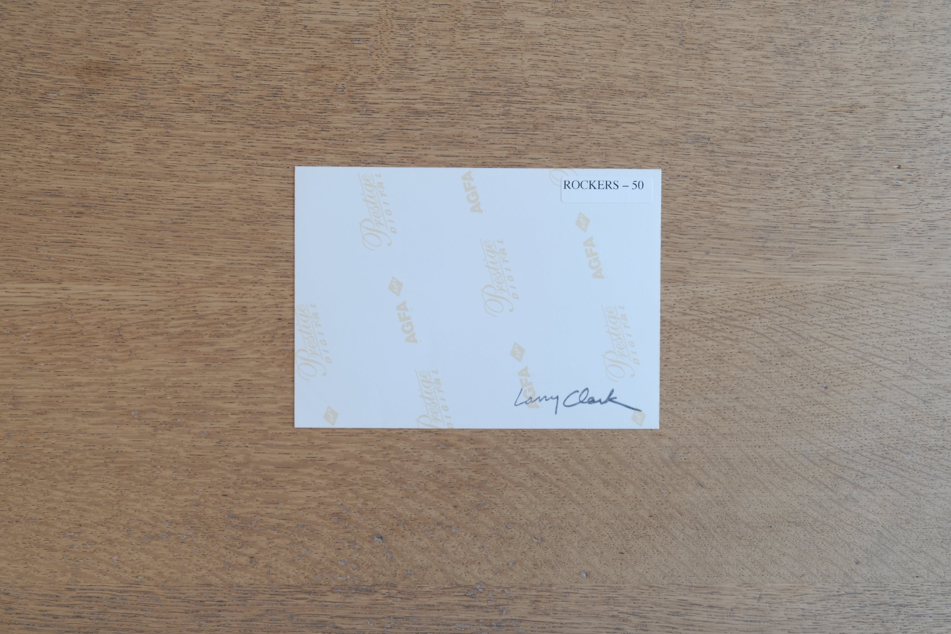 Larry Clark《ROCKERS - 50》直筆サイン入りプリント(GALLERY TARGET 袋付)
