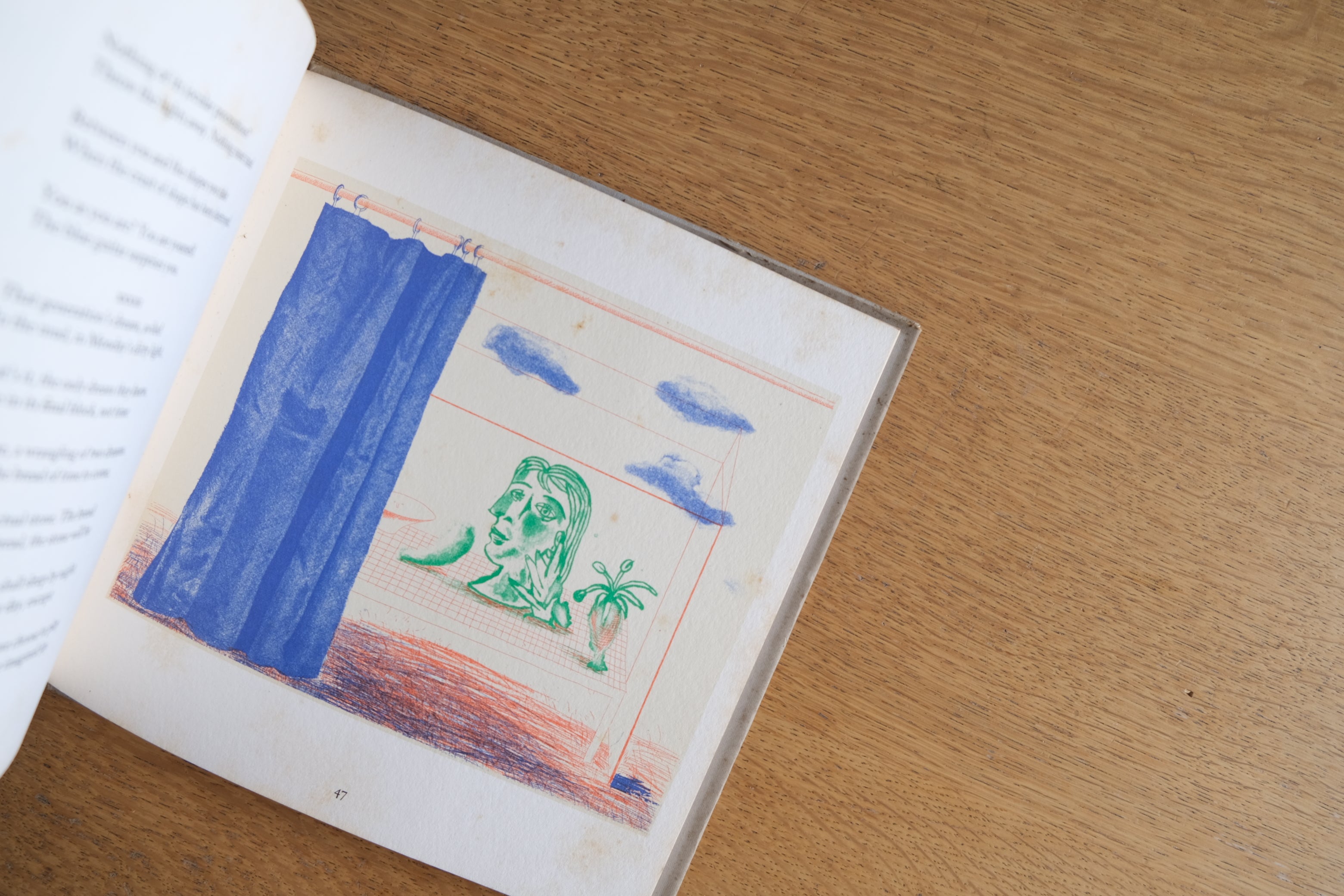 David Hockney 『The Blue Guitar』|デイヴィッド・ホックニー × ウォーレス・スティーヴンズ × パブロ・ピカソ 詩画集 ハードカバー 1977年 英文