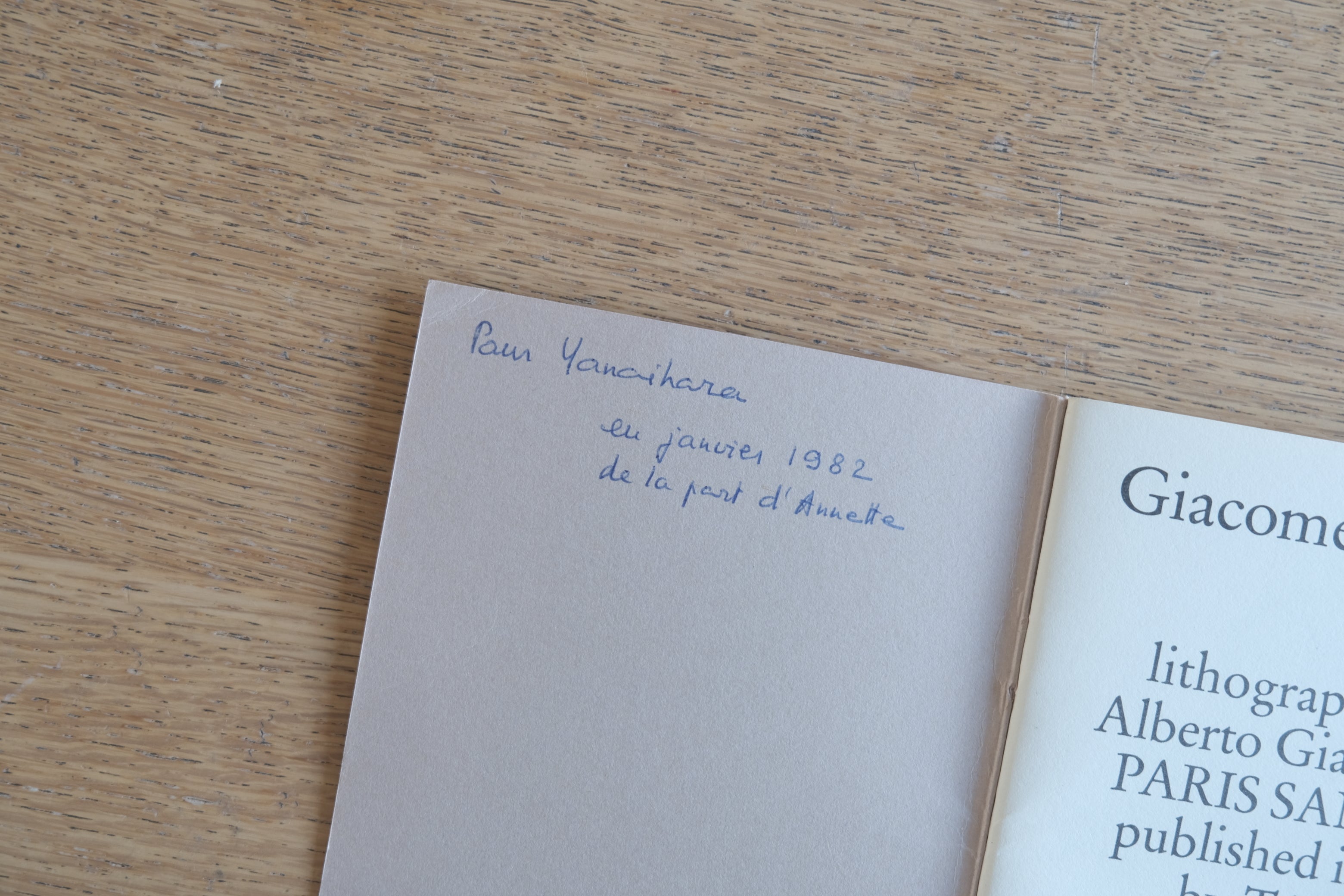 Giacometti’s Paris|アネット・ジャコメッティより矢内原伊作へ──パリ・サン・ファンの記録(1980年刊 Arts Council of Great Britain)