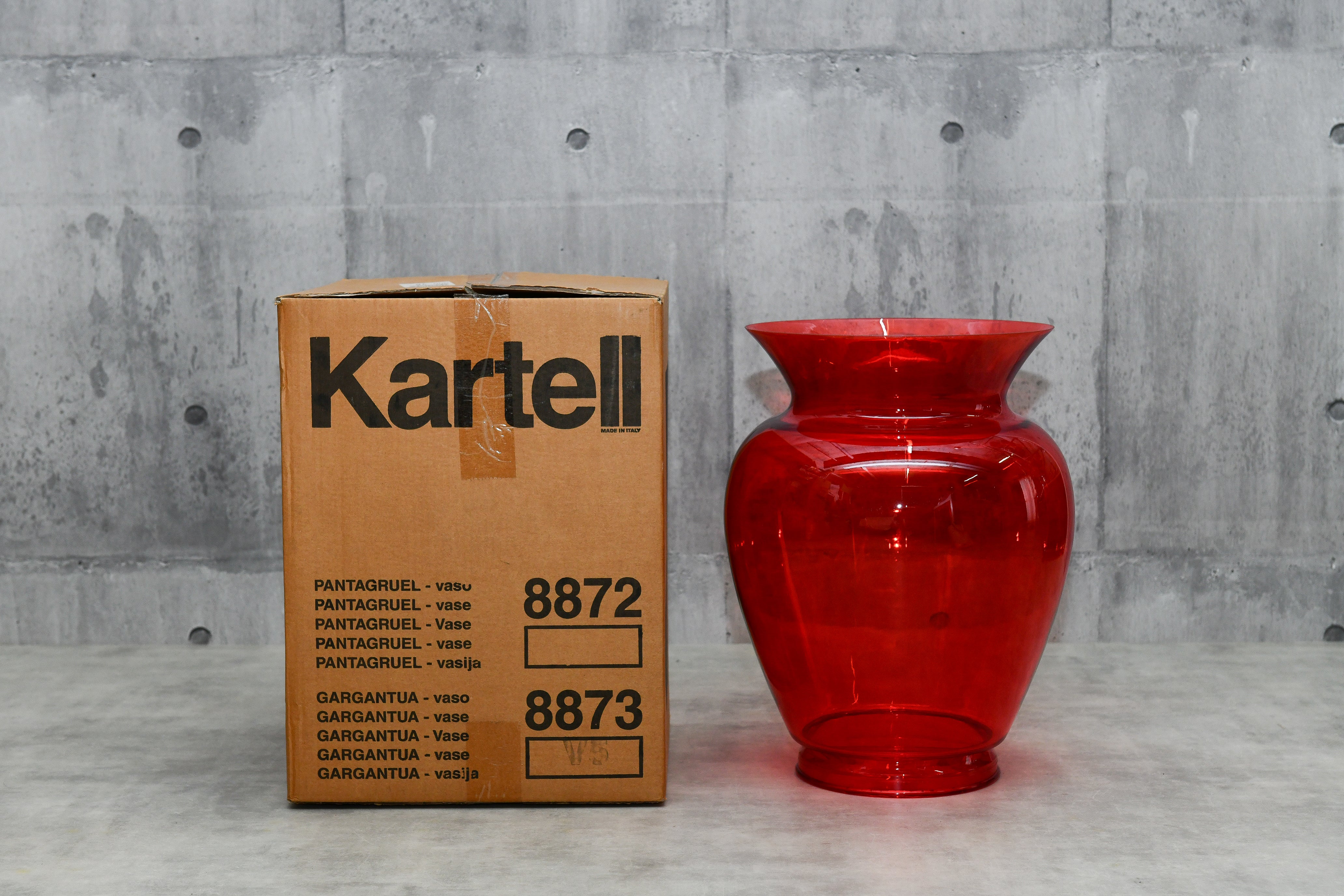 【デッドストック|Kartell】La Boheme ラボエム フラワーベース クリアレッド|フィリップ・スタルク