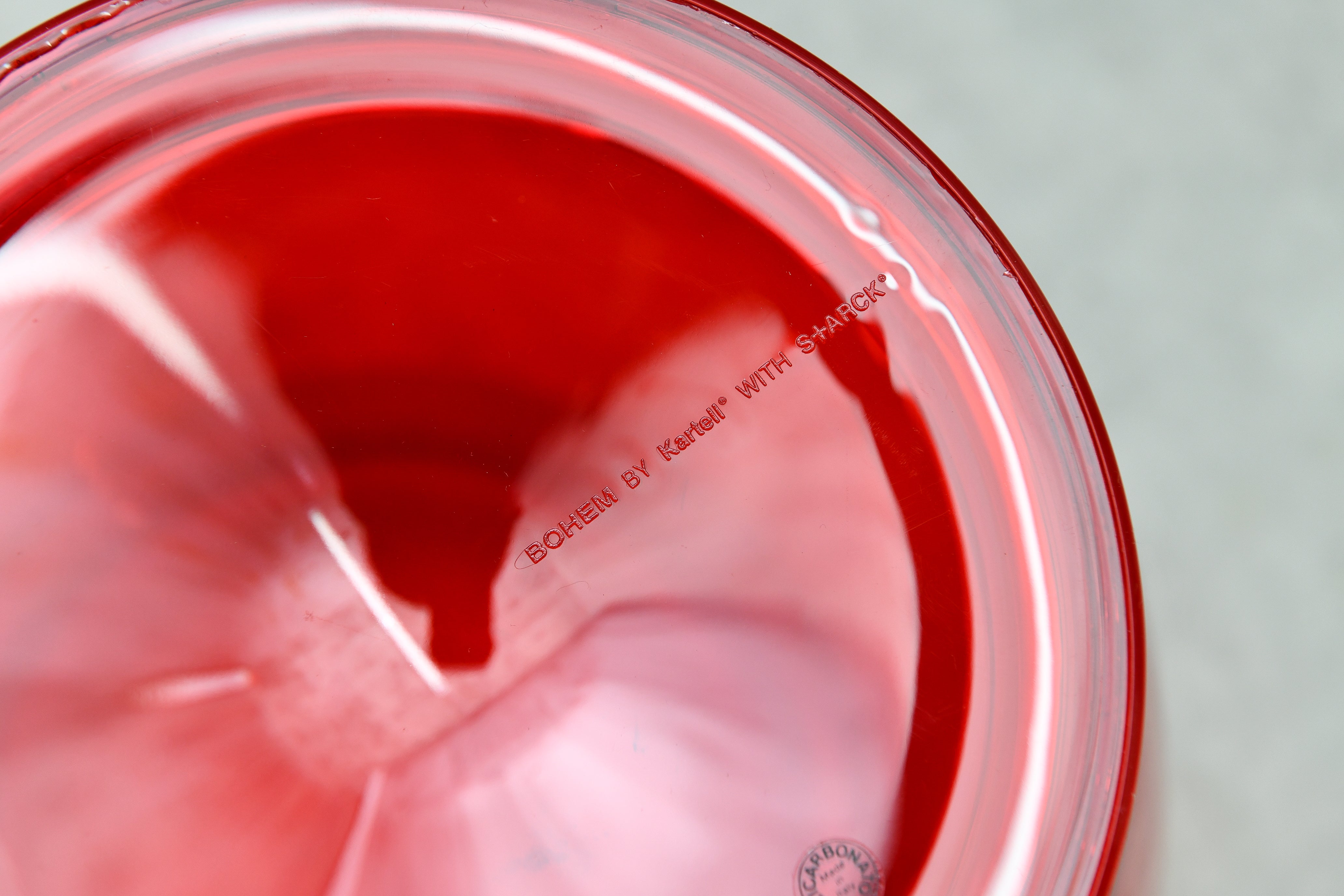 【デッドストック|Kartell】La Boheme ラボエム フラワーベース クリアレッド|フィリップ・スタルク