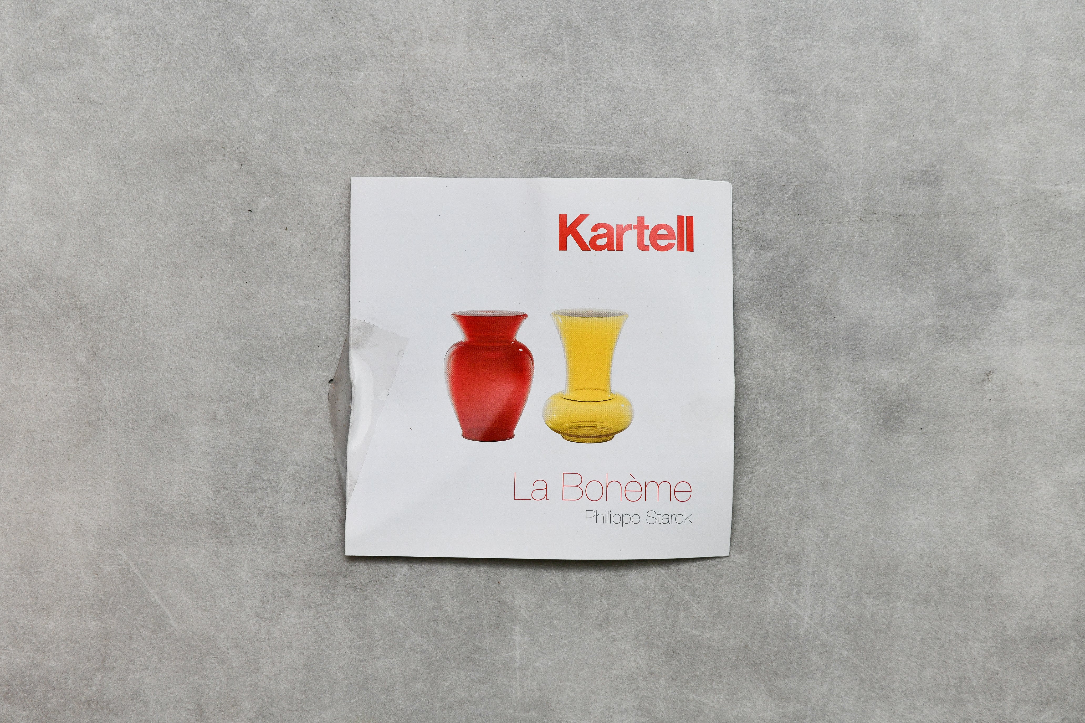 【デッドストック|Kartell】La Boheme ラボエム フラワーベース クリアレッド|フィリップ・スタルク
