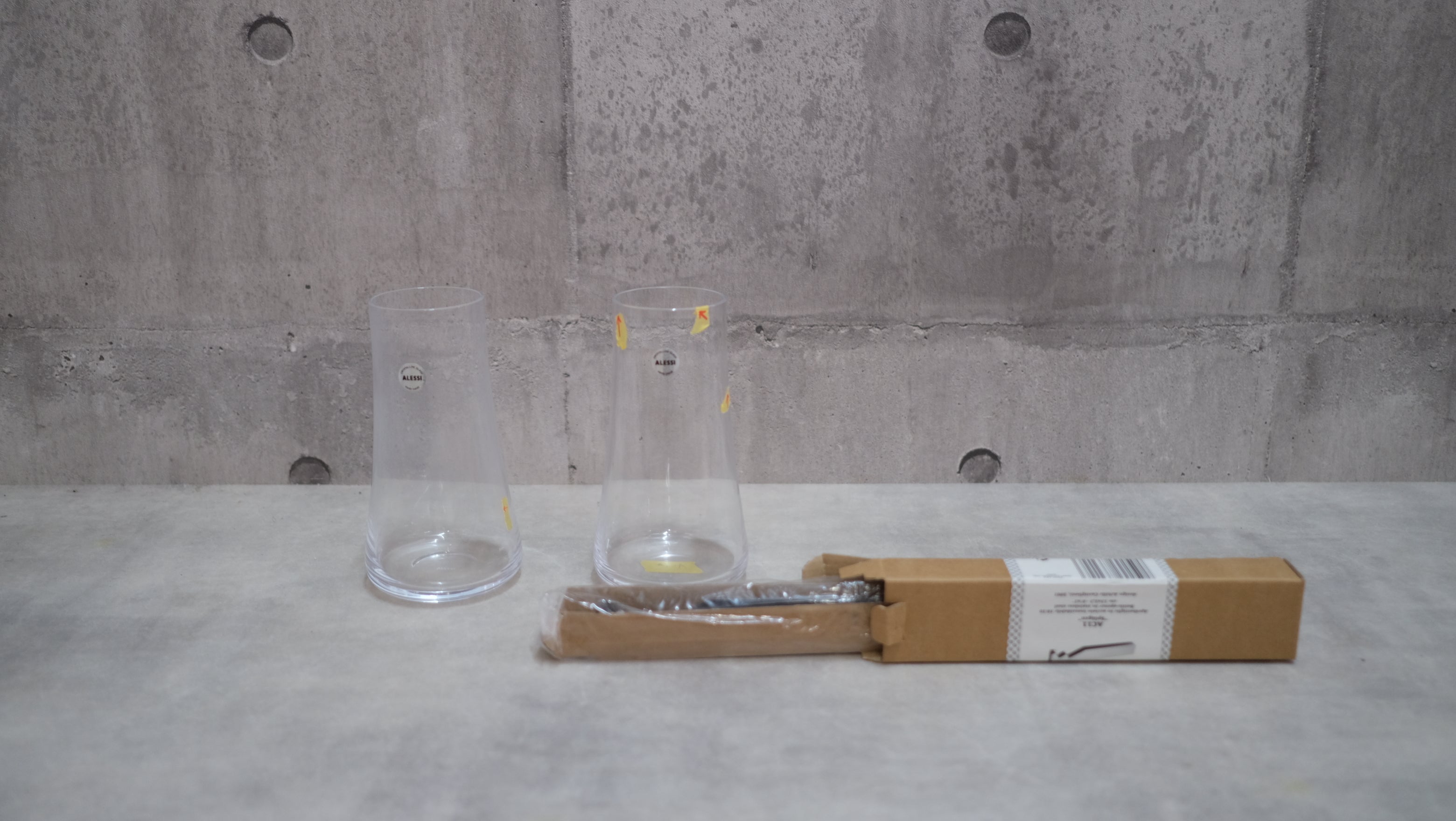 ALESSI アレッシィ Achille Castiglioni アキッレ・カスティリオーニ SPLUGEN AC12SET ボトルオープナー グラスセット【傷有り】