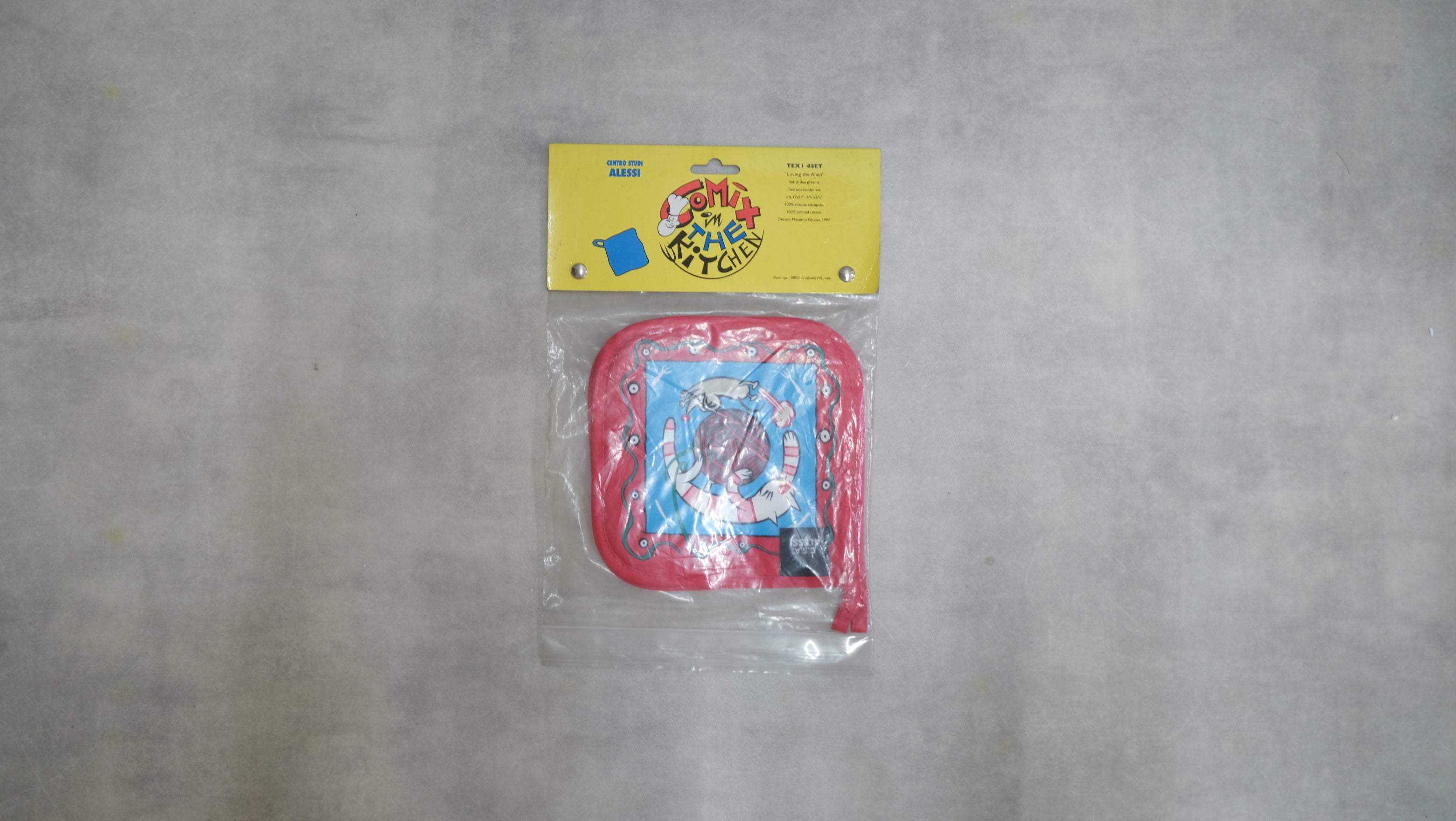 【希少・未使用】ALESSI アレッシィ TEXI 4 鍋敷き “LOVING THE ALIEN” マッシモ・ジャコン デザイン