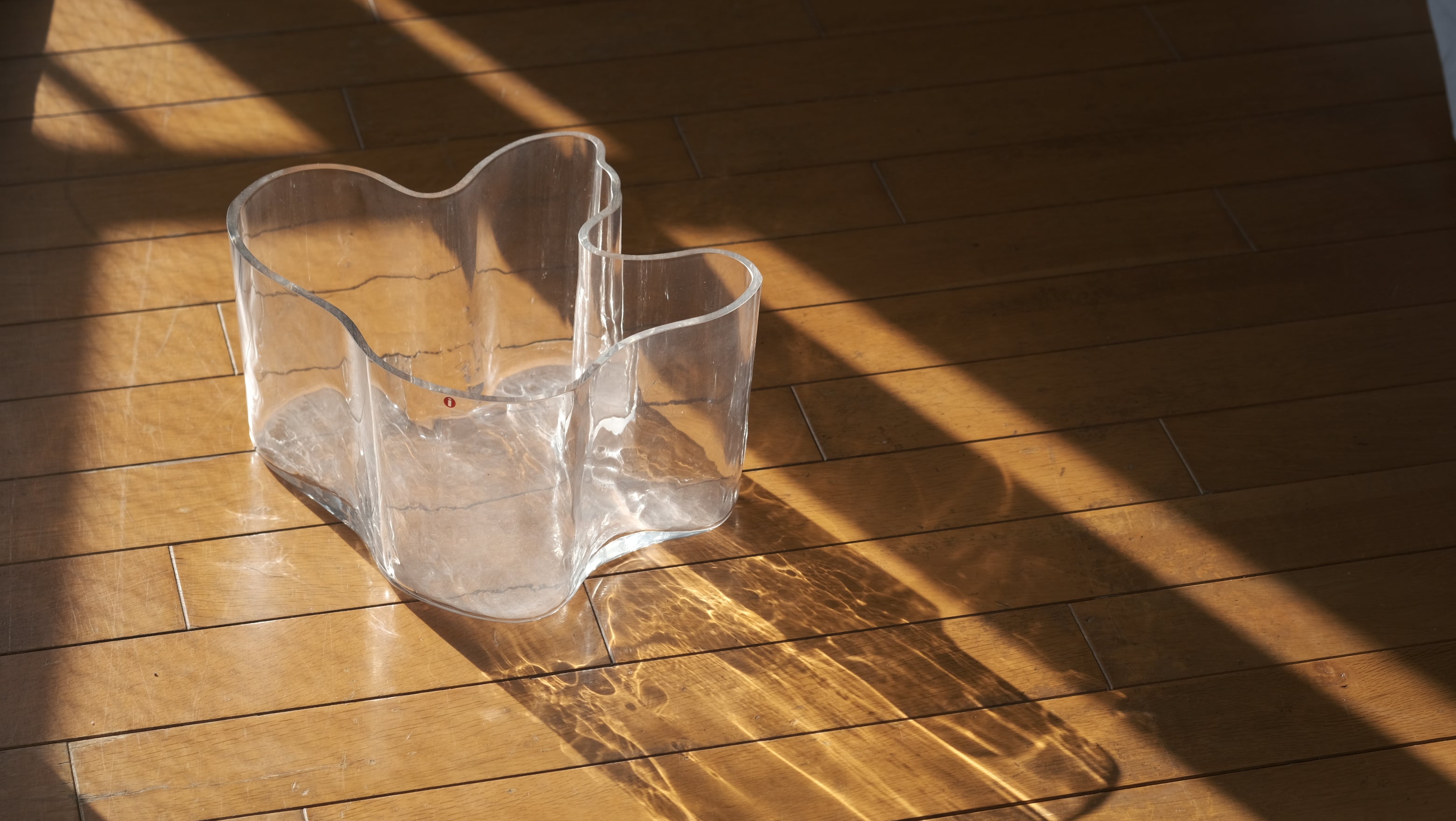 【希少・木枠成形】アルヴァ・アアルト 花瓶 クリア|ヴィンテージ Aalto vase Iittala 267mm