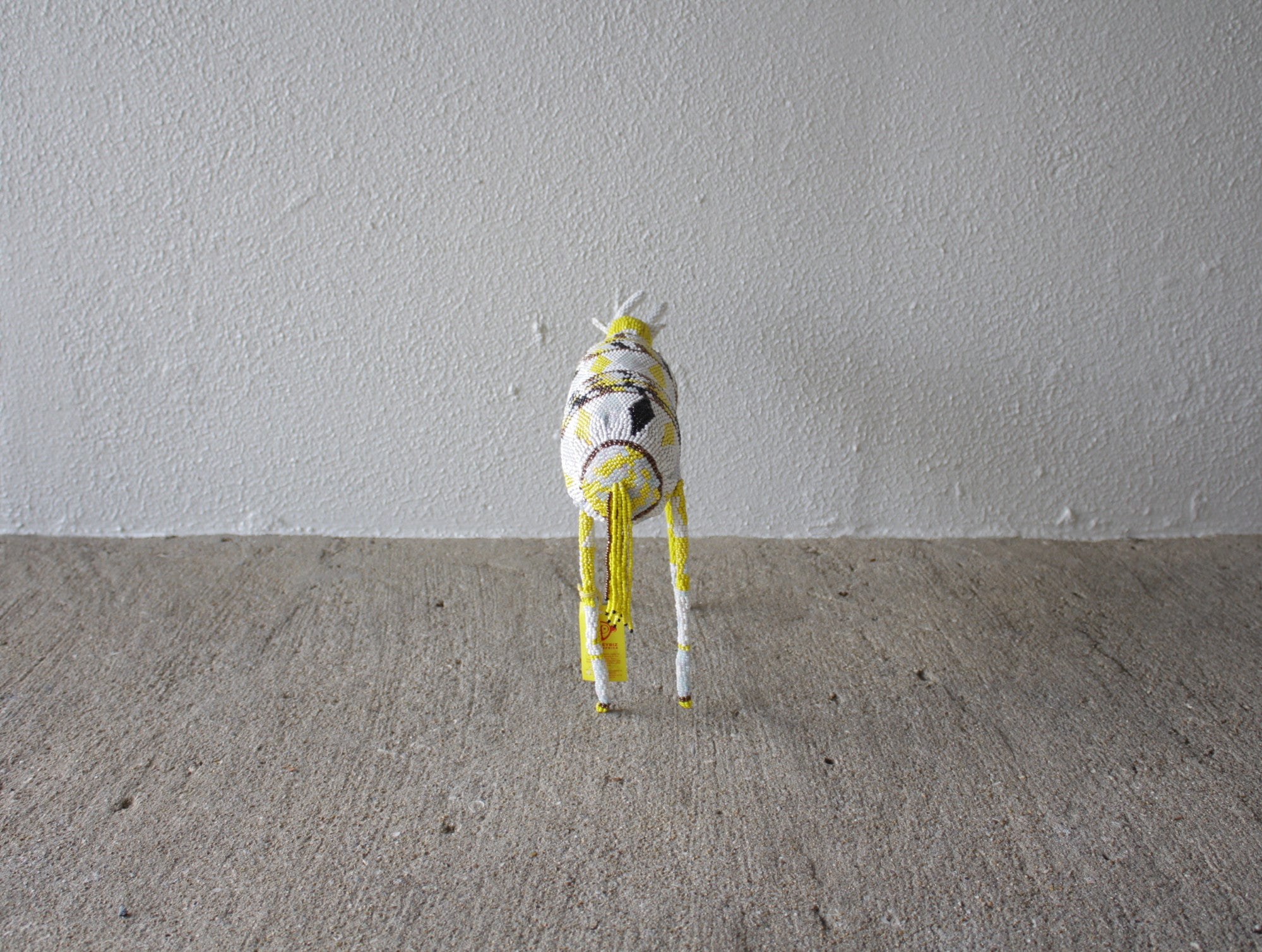 【ラスト1点】モンキービズ 大型ビーズアート(イエロー)/南アフリカ ケープタウン発 ハンドメイド作品