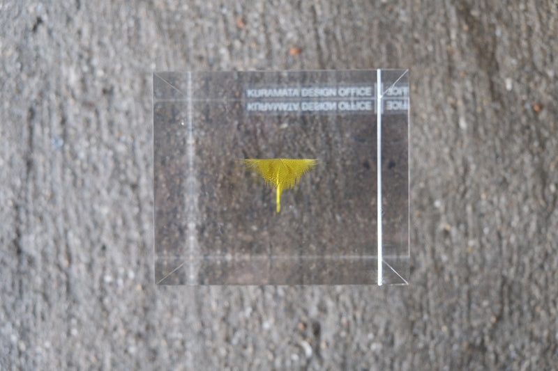 【希少】倉俣史朗 羽根の封印 Shiro Kuramata Floating Feather yellow
