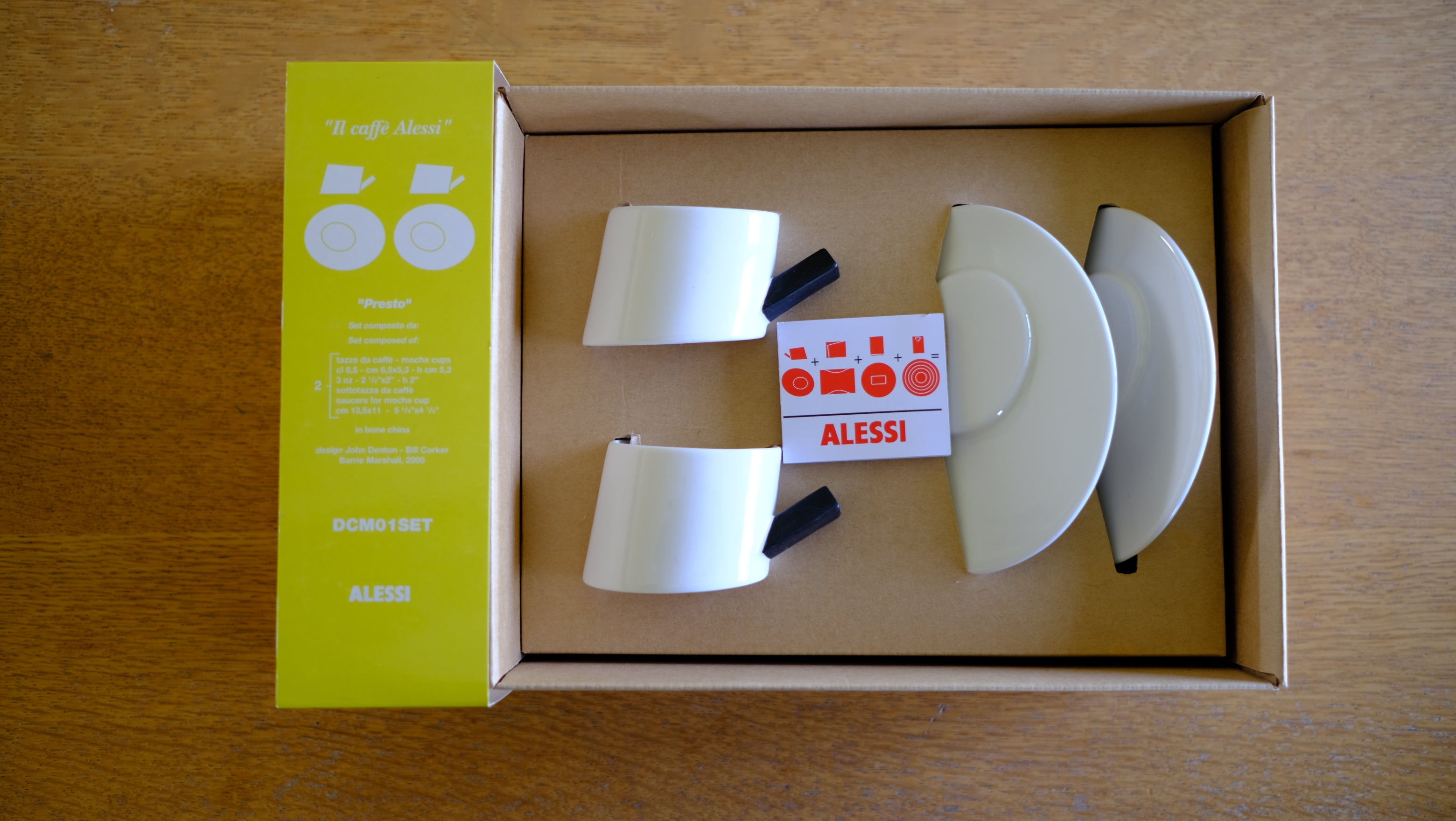 【未使用・デッドストック】ALESSI デントン・コーカー・マーシャル デミタスカップ&ソーサー 2客セット