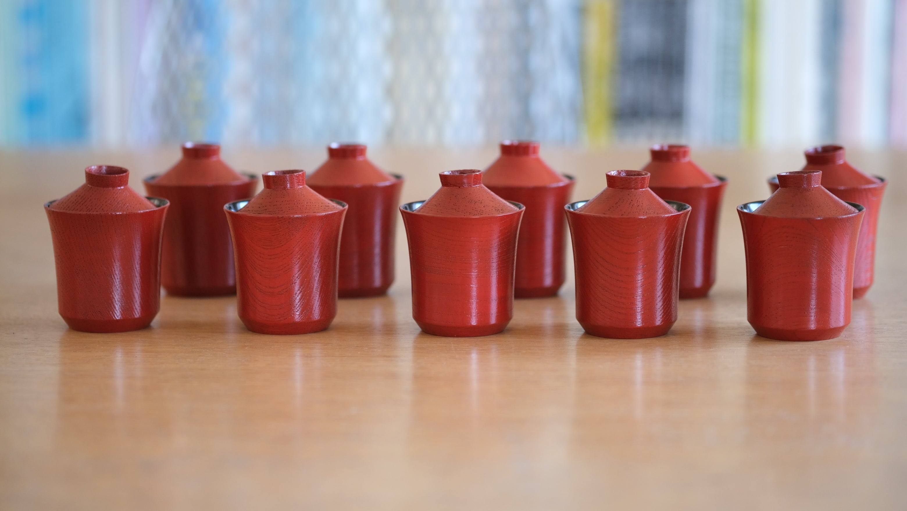 【超希少|桐箱つき】川合漆仙 一玄庵好 朱小吸物椀 十客セット|茶道具・武者小路千家ゆかり