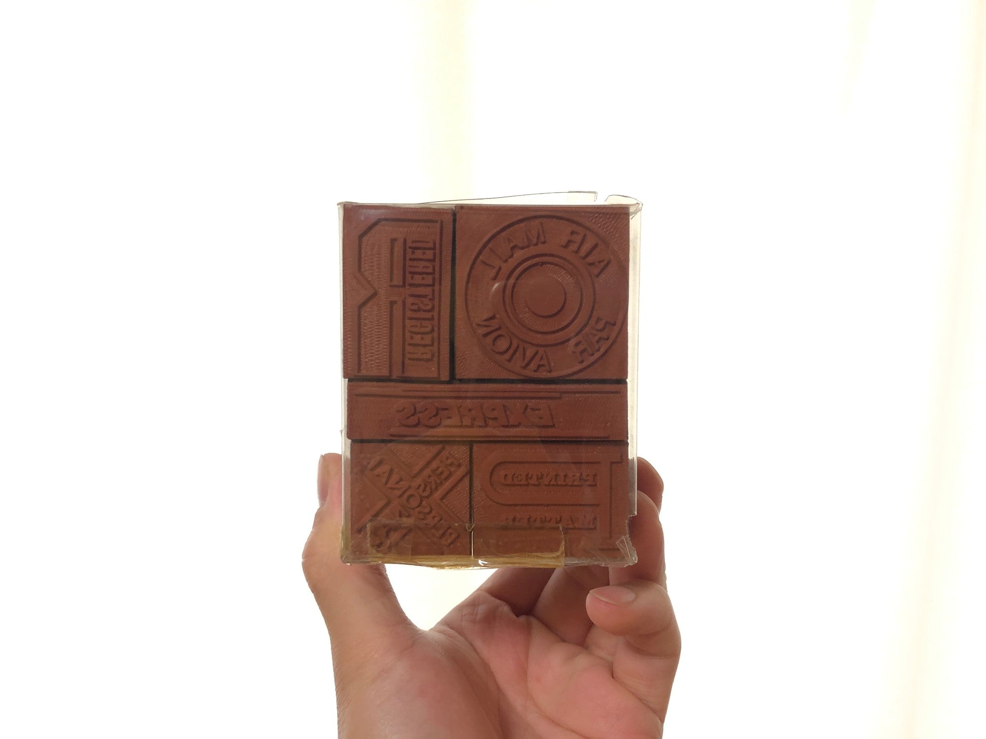 【希少】ブルーノ・ムナーリ スタンプ Bruno Munari Servizi Da Scrivania stamps model Timbri 2029A, collection of five <MOLUCCAS 英語版>