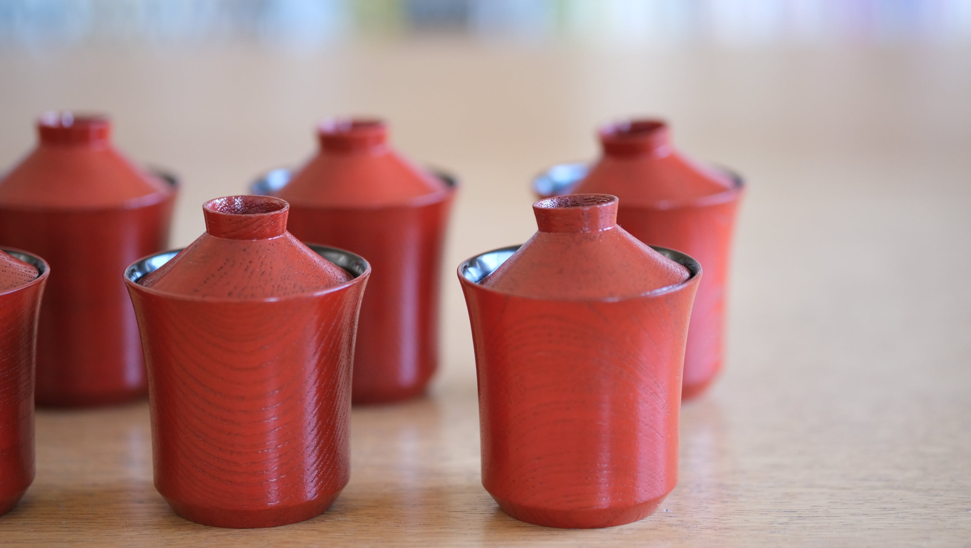 【超希少|桐箱つき】川合漆仙 一玄庵好 朱小吸物椀 十客セット|茶道具・武者小路千家ゆかり