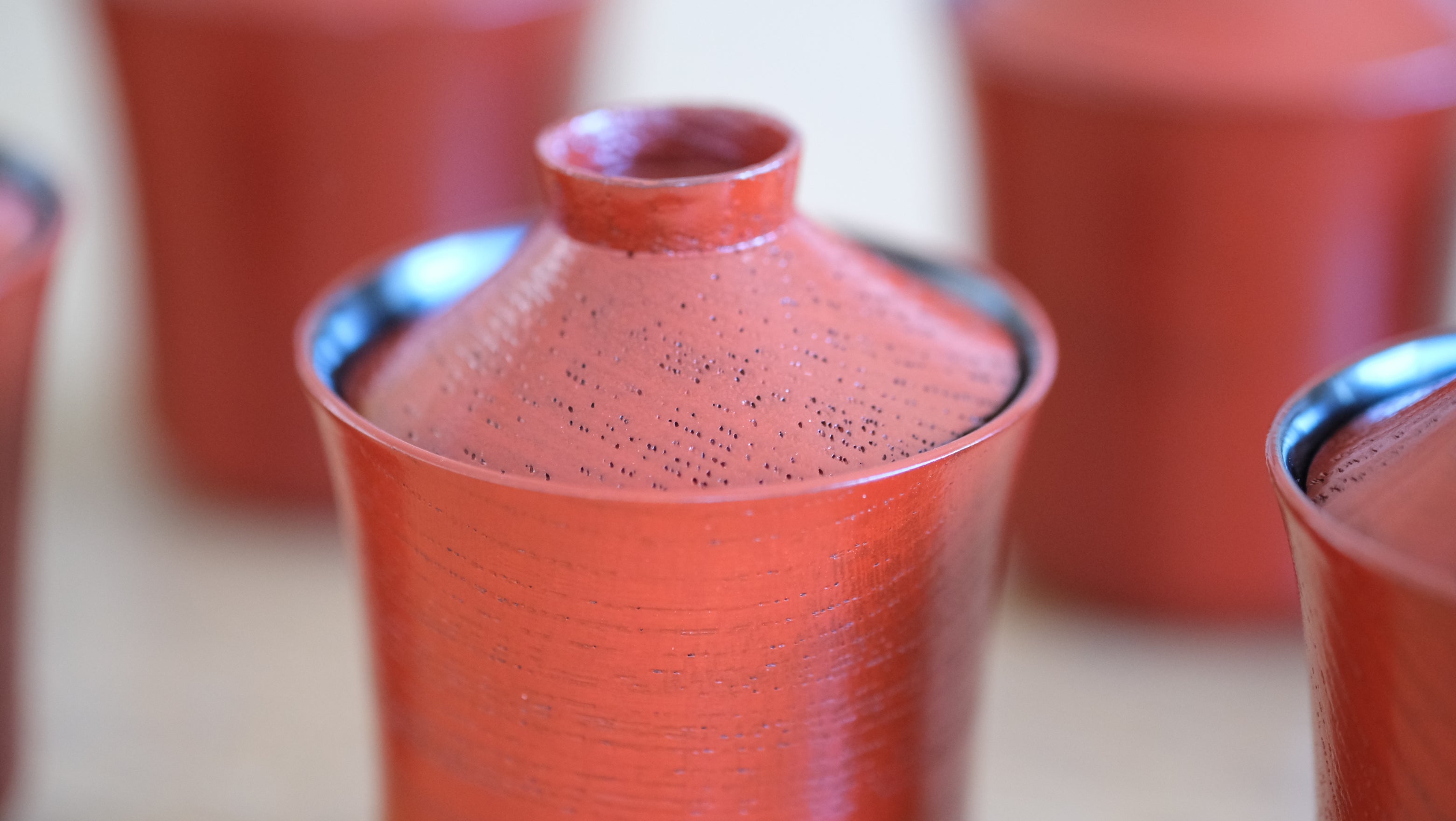 【超希少|桐箱つき】川合漆仙 一玄庵好 朱小吸物椀 十客セット|茶道具・武者小路千家ゆかり