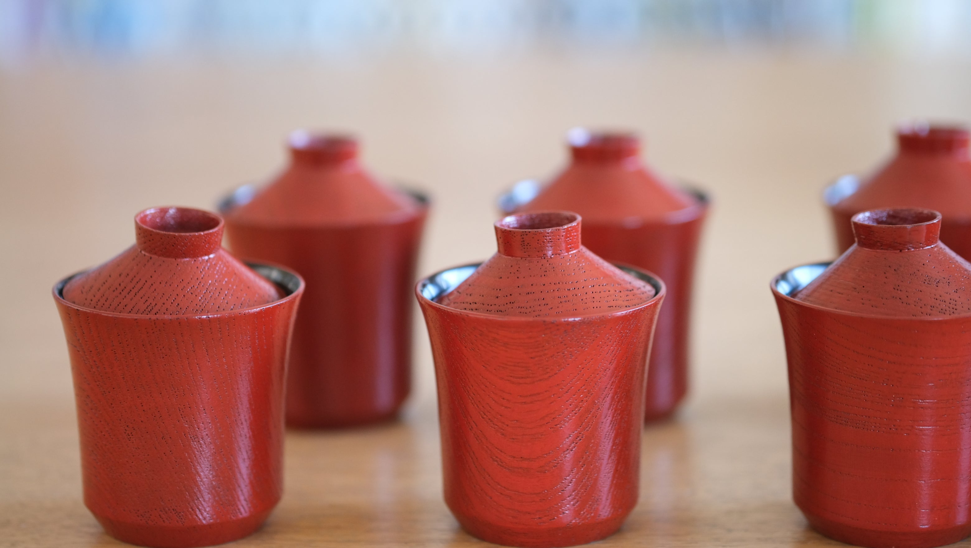 【超希少|桐箱つき】川合漆仙 一玄庵好 朱小吸物椀 十客セット|茶道具・武者小路千家ゆかり