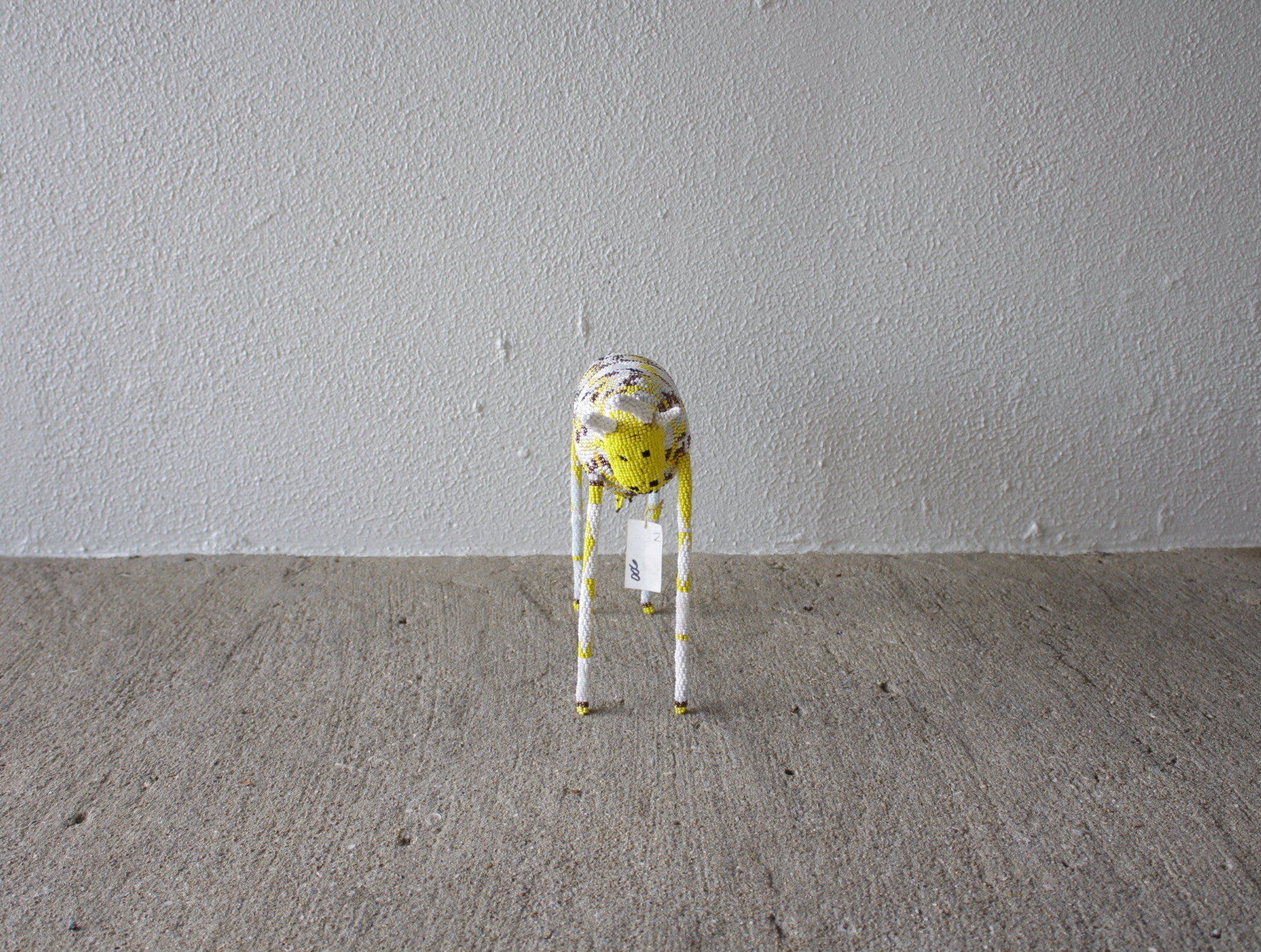 【ラスト1点】モンキービズ 大型ビーズアート(イエロー)/南アフリカ ケープタウン発 ハンドメイド作品