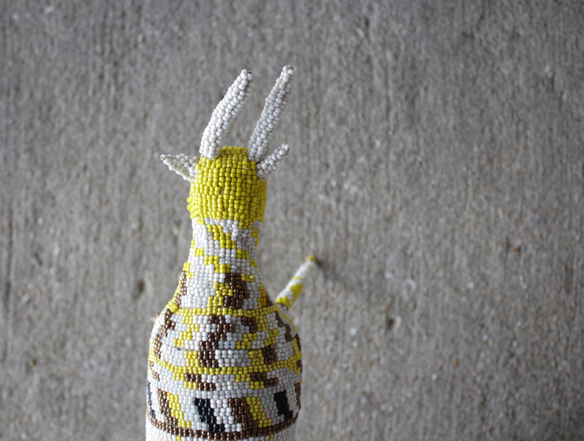 【ラスト1点】モンキービズ 大型ビーズアート(イエロー)/南アフリカ ケープタウン発 ハンドメイド作品