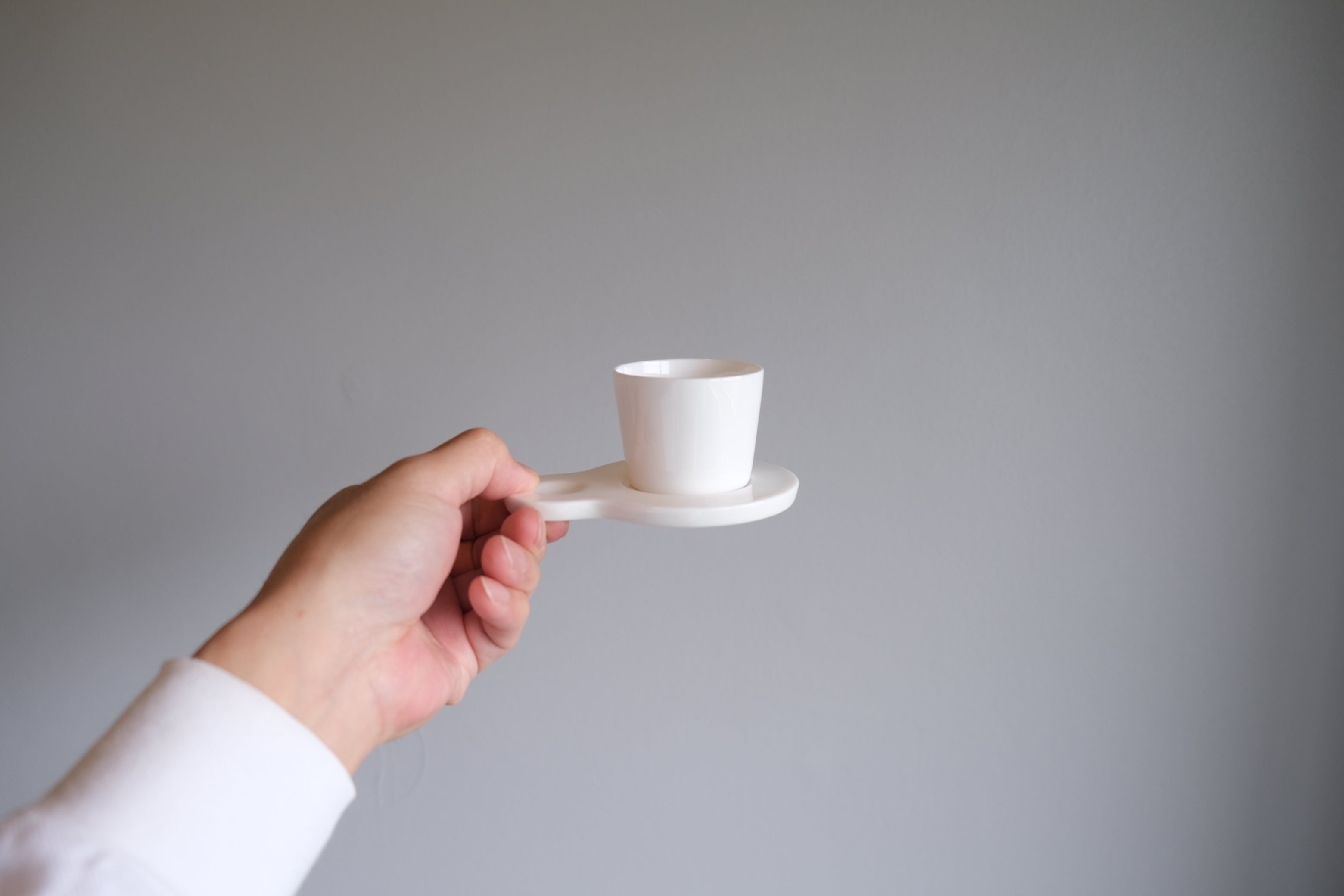 【廃盤・未使用】David Chipperfield × ALESSI「Hupla」デミタスカップ＆ソーサー｜オフィチーナ・アレッシィ 建築家デザイン