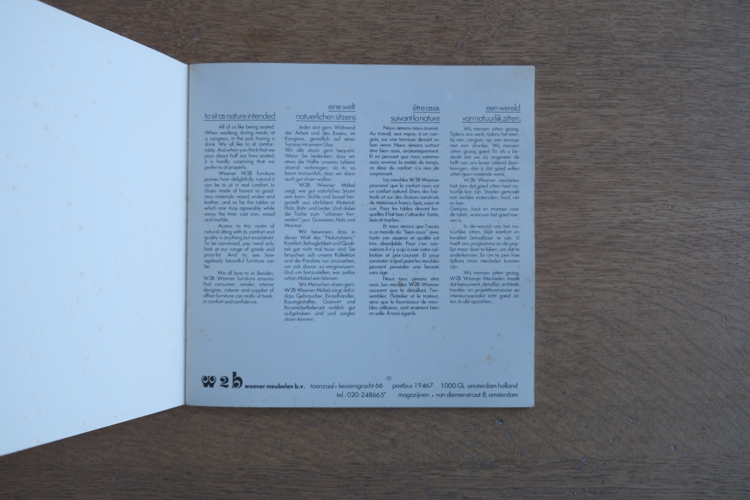 STIJL MET VAART｜Weener Meubelen カタログ 1979–1980｜曲木椅子・オランダ家具