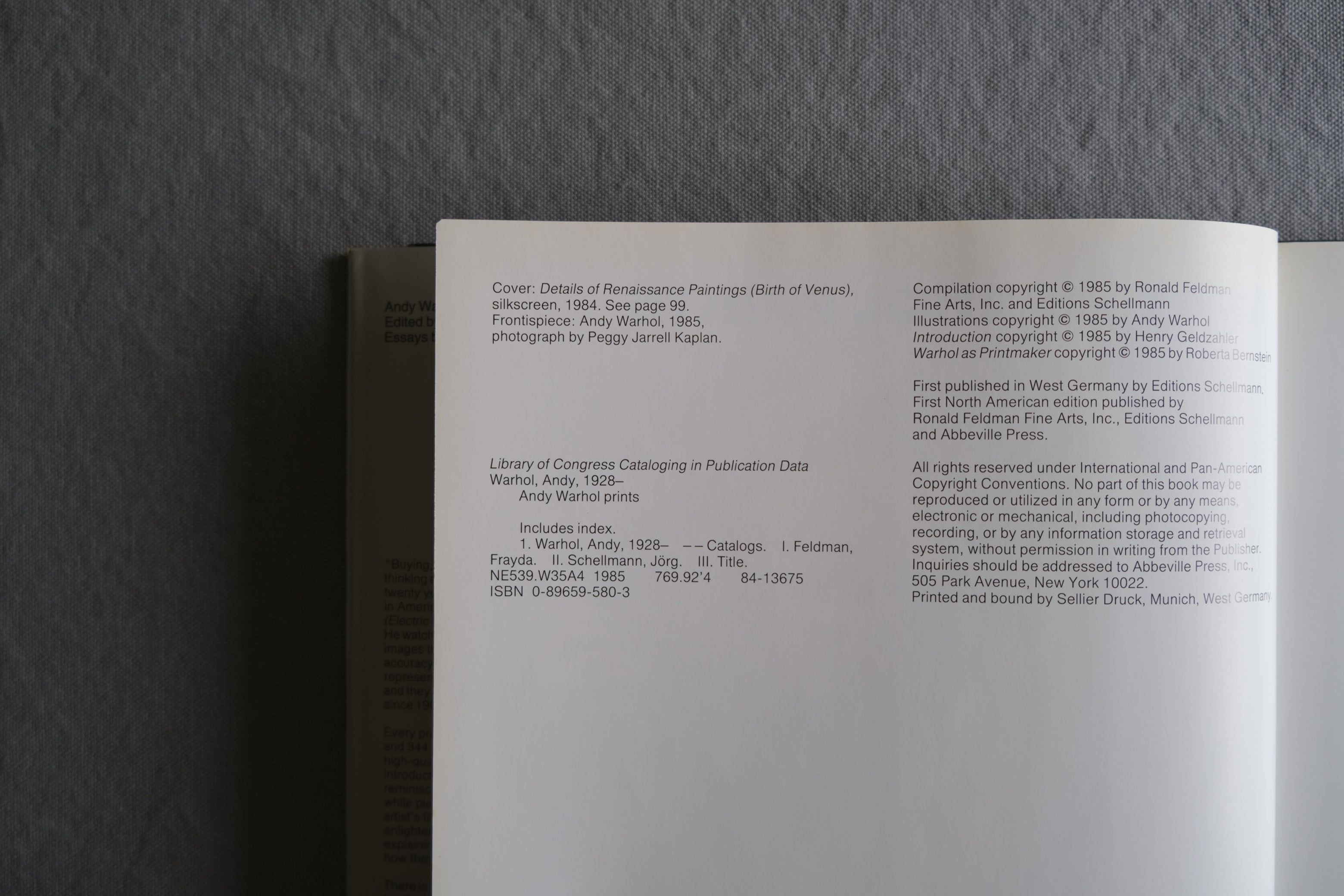 Andy Warhol Prints: A Catalogue Raisonné｜アンディ・ウォーホル版画カタログ・レゾネ 1985年