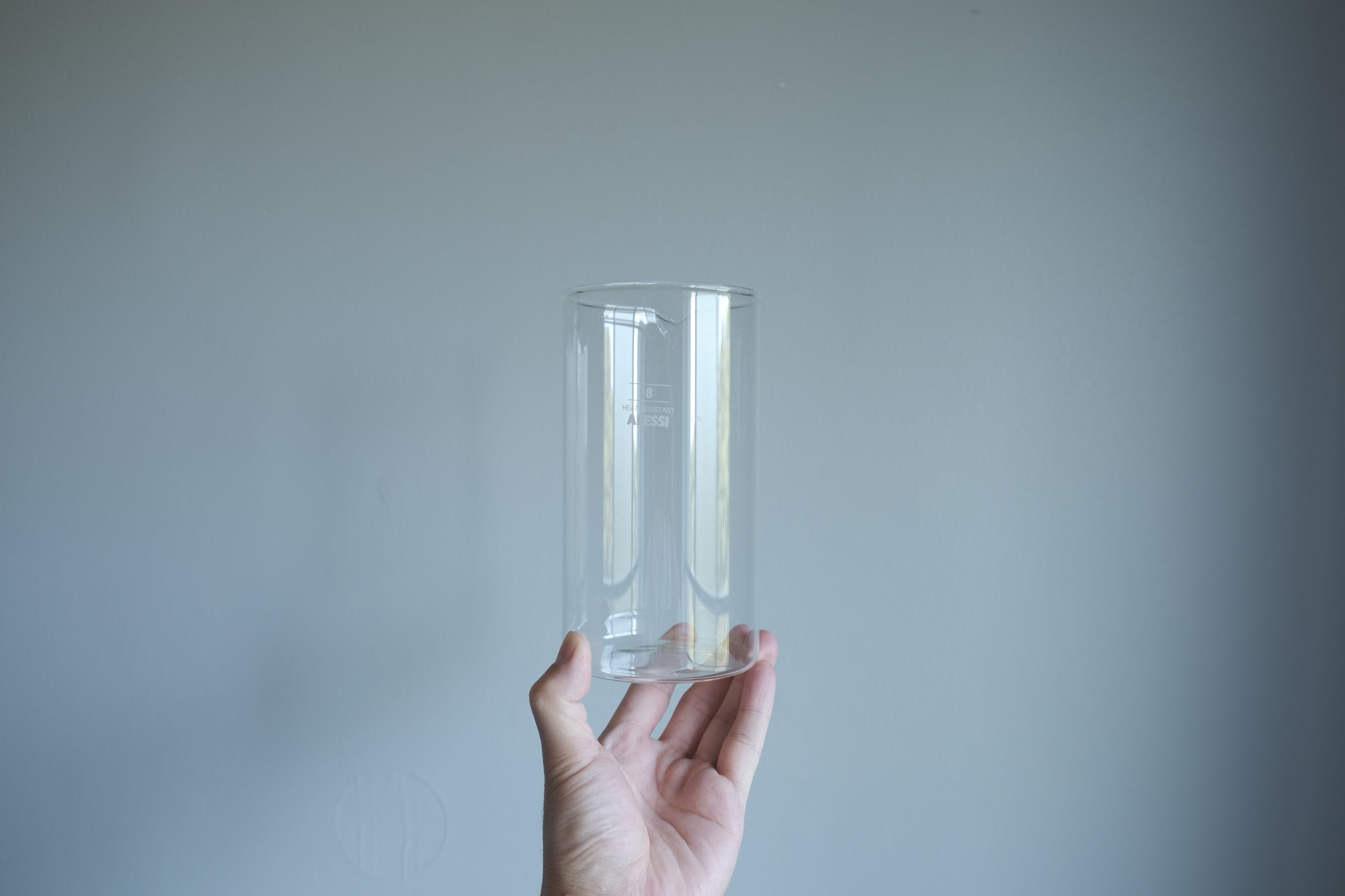 Alessi 9094/8 フレンチプレス用交換ガラス 容器 800ml｜Aldo Rossiデザイン（純正パーツ）