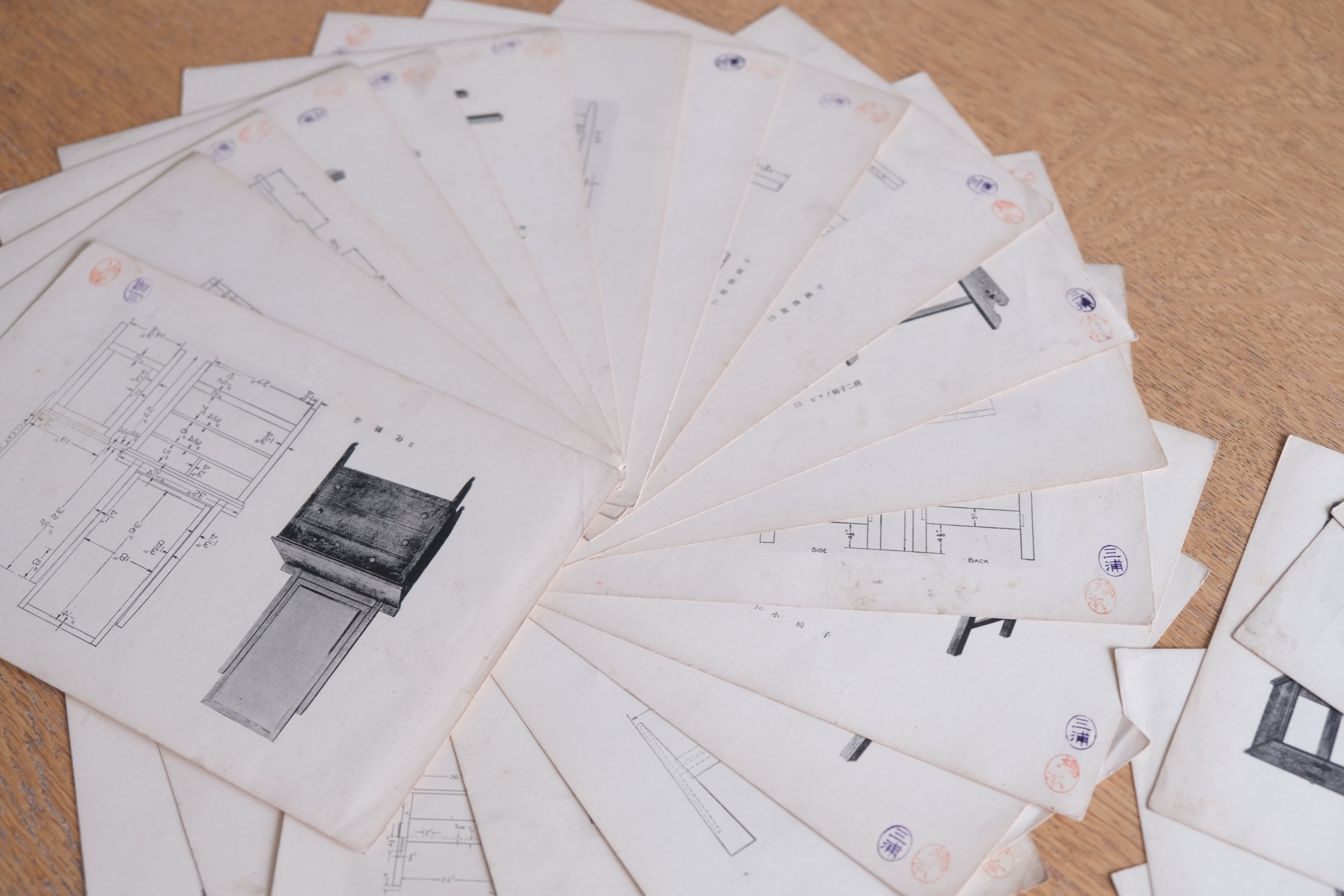 ［希少］家具 図案 小物 大正 昭和初期 資料 初期 デザイナー 1、2欠］家具設計図集 大正時代〜昭和初期