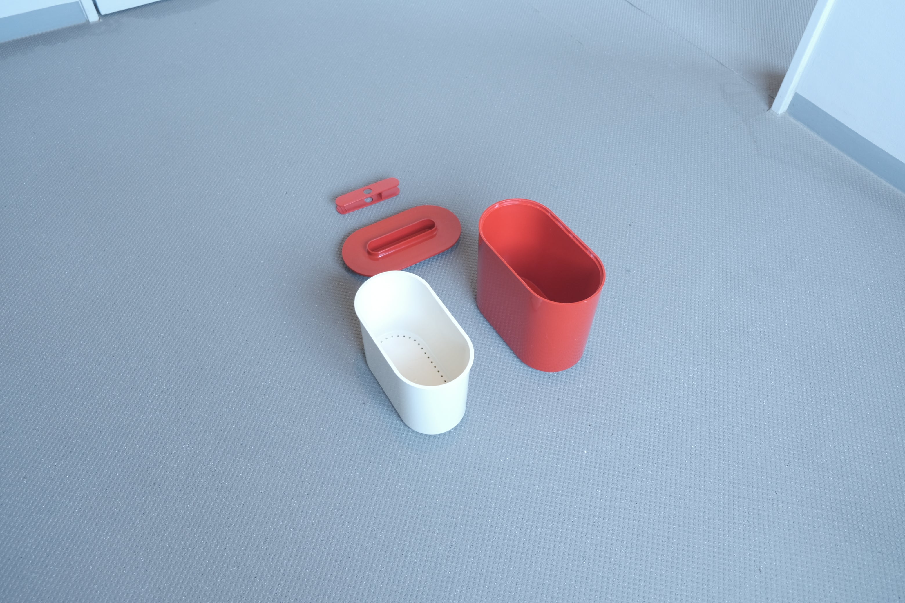 【未使用デッドストック】Kartell 4624 アイスバケット 赤｜Giotto Stoppinoデザイン｜イタリア製ヴィンテージ