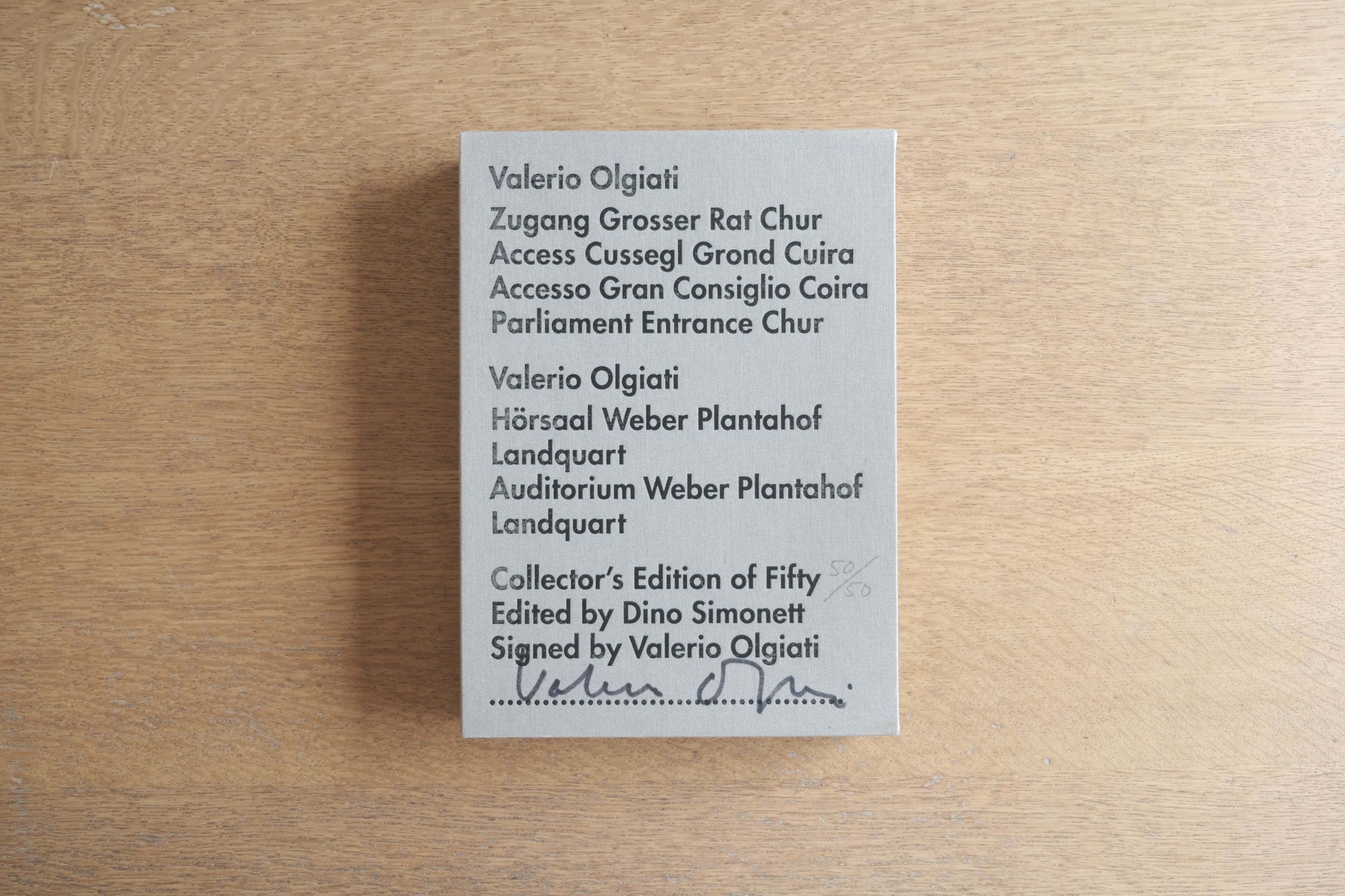 Valerio Olgiati：Parliament Entrance Chur / Auditorium Weber Plantahof Landquart（Collector’s Edition of 50, サイン入り限定函付）