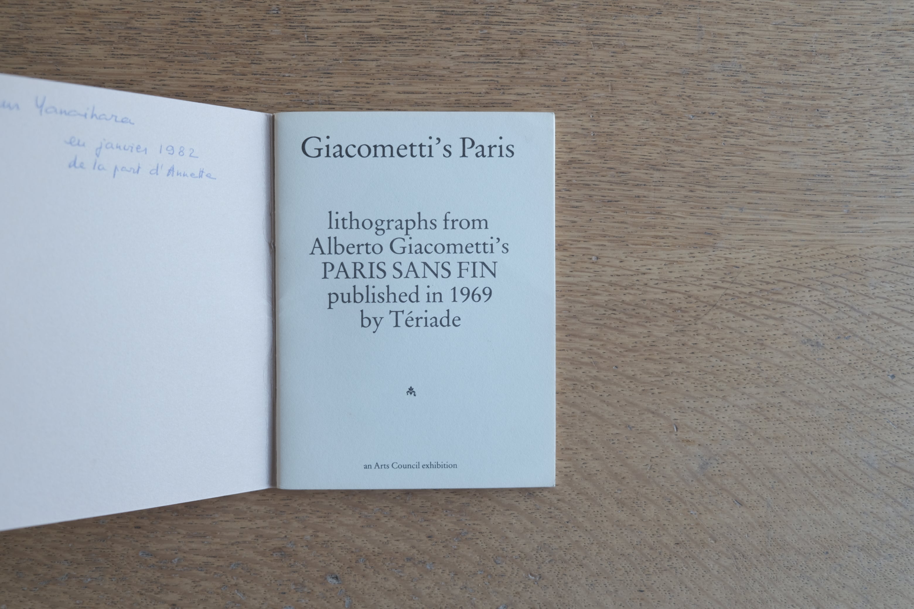 Giacometti’s Paris｜アネット・ジャコメッティより矢内原伊作へ──パリ・サン・ファンの記録（1980年刊 Arts Council of Great Britain）