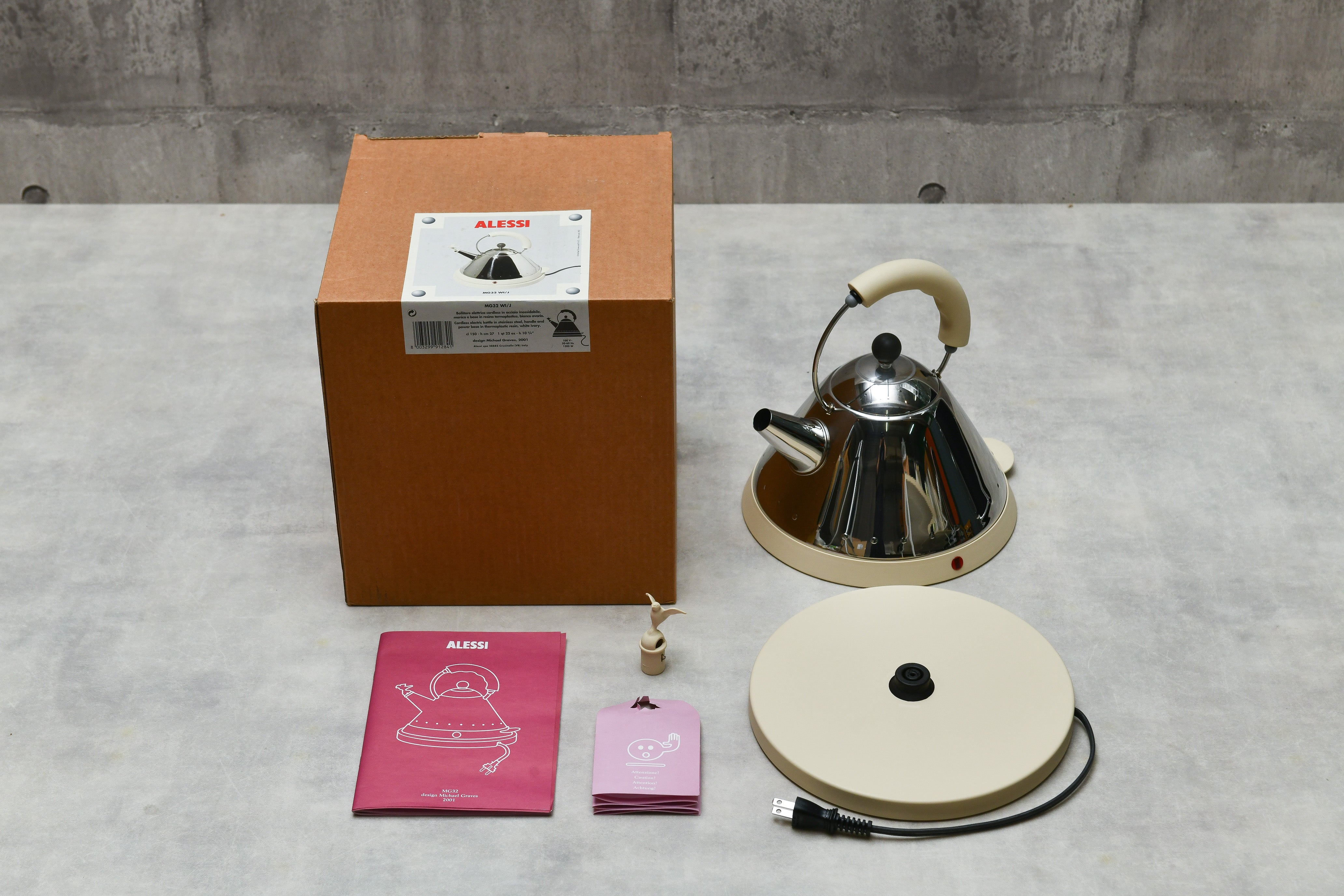 【未使用】オフィチーナ・アレッシィ OFFICINA ALESSI バードケトル Bird Kettle マイケル・グレイブス Michael Graves エレクトリック 電気ポット MG32 WI/J Cassina カッシーナ