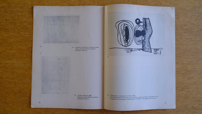 【希少冊子】ル・コルビジェ リトグラフ・エッチング集 1970年 展覧会図録 Le Corbusier KATALOG 62 Lithographien Radierungen（ドイツ語）