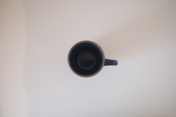 【未使用品】ヒースセラミック 陶器の青色マグカップ アメリカ カリフォルニア製 Heath Ceramics Stack Mug Rim Line blue