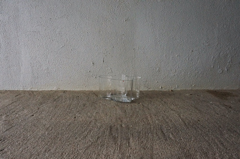 【希少】アルヴァ・アールト ベース 花瓶 イッタラ 木枠 クリア Alvar Aalto vase Iittala